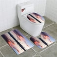 thumbnail image 1 of PUDMAD Wind Turbine and Electrical Towers on Sunset 3 Piece Bathroom Rugs Set Bath Rug Contour Mat and Toilet Lid Cover, 1 of 2