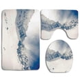thumbnail image 1 of PUDMAD Winter Fantasy Lands on Top World Snowy Cliffs and Stones Alps 3 Piece Bathroom Rugs Set Bath Rug Contour Mat and Toilet Lid Cover, 1 of 2