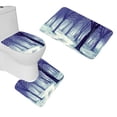 thumbnail image 1 of PUDMAD Winter Forest Nature 3 Piece Bathroom Rugs Set Bath Rug Contour Mat and Toilet Lid Cover, 1 of 2