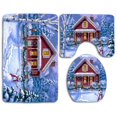 thumbnail image 1 of PUDMAD Winter House Holidays 3 Piece Bathroom Rugs Set Bath Rug Contour Mat and Toilet Lid Cover, 1 of 2