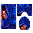thumbnail image 1 of PUDMAD Winter House Light 3 Piece Bathroom Rugs Set Bath Rug Contour Mat and Toilet Lid Cover, 1 of 2