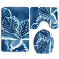 thumbnail image 1 of PUDMAD Winter Nature Ice Leaves 3 Piece Bathroom Rugs Set Bath Rug Contour Mat and Toilet Lid Cover, 1 of 2