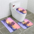 thumbnail image 1 of PUDMAD Winter Panorama Landscape Forest Trees Covered Snow and Sunrise 3 Piece Bathroom Rugs Set Bath Rug Contour Mat and Toilet Lid Cover, 1 of 2