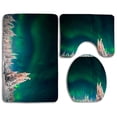 thumbnail image 1 of PUDMAD Winter Sky Aurora Snow 3 Piece Bathroom Rugs Set Bath Rug Contour Mat and Toilet Lid Cover, 1 of 2
