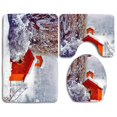 thumbnail image 1 of PUDMAD Winter Sky Ice Snow Church 3 Piece Bathroom Rugs Set Bath Rug Contour Mat and Toilet Lid Cover, 1 of 2