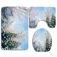 thumbnail image 1 of PUDMAD Winter Snow Smog 3 Piece Bathroom Rugs Set Bath Rug Contour Mat and Toilet Lid Cover, 1 of 2