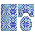 thumbnail image 1 of PUDMAD Winter Snowflake 3 Piece Bathroom Rugs Set Bath Rug Contour Mat and Toilet Lid Cover, 1 of 2