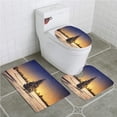 thumbnail image 1 of PUDMAD Winter Sunset 3 Piece Bathroom Rugs Set Bath Rug Contour Mat and Toilet Lid Cover, 1 of 2