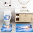 thumbnail image 1 of PUDMAD Winter Wonderland in Alps Mountain Chalet at Sunset 3 Piece Bathroom Rugs Set Bath Rug Contour Mat and Toilet Lid Cover, 1 of 2