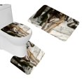 thumbnail image 1 of PUDMAD Wolf Predator Snow Walk 3 Piece Bathroom Rugs Set Bath Rug Contour Mat and Toilet Lid Cover, 1 of 2