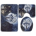 thumbnail image 1 of PUDMAD Wolves Cool 3 Piece Bathroom Rugs Set Bath Rug Contour Mat and Toilet Lid Cover, 1 of 2