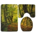 thumbnail image 1 of PUDMAD Wolves Forest 3 Piece Bathroom Rugs Set Bath Rug Contour Mat and Toilet Lid Cover, 1 of 2