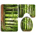 thumbnail image 1 of PUDMAD Wood Land 3 Piece Bathroom Rugs Set Bath Rug Contour Mat and Toilet Lid Cover, 1 of 2