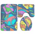 thumbnail image 1 of PUDMAD Wooden Board Starfish and Flip Flop 3 Piece Bathroom Rugs Set Bath Rug Contour Mat and Toilet Lid Cover, 1 of 2