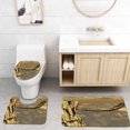 thumbnail image 1 of PUDMAD Wooden Suspension Bridge 3 Piece Bathroom Rugs Set Bath Rug Contour Mat and Toilet Lid Cover, 1 of 2