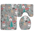 thumbnail image 1 of PUDMAD Xmas Christmas 3 Piece Bathroom Rugs Set Bath Rug Contour Mat and Toilet Lid Cover, 1 of 2