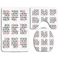 thumbnail image 1 of PUDMAD Xo Doodle Tic Tac Toe Game Table X O Letters Artsy 3 Piece Bathroom Rugs Set Bath Rug Contour Mat and Toilet Lid Cover, 1 of 2