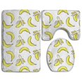 thumbnail image 1 of PUDMAD Yellow Bananas 3 Piece Bathroom Rugs Set Bath Rug Contour Mat and Toilet Lid Cover, 1 of 2