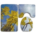 thumbnail image 1 of PUDMAD Yellow Daffodil 3 Piece Bathroom Rugs Set Bath Rug Contour Mat and Toilet Lid Cover, 1 of 2