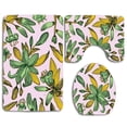 thumbnail image 1 of PUDMAD Yellow Flowers 3 Piece Bathroom Rugs Set Bath Rug Contour Mat and Toilet Lid Cover, 1 of 2