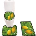 thumbnail image 1 of PUDMAD Yellow Lemons h g on Tree 3 Piece Bathroom Rugs Set Bath Rug Contour Mat and Toilet Lid Cover, 1 of 2