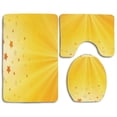 thumbnail image 1 of PUDMAD Yellow Reflection Rising Sun Various Star Images Sky Home 3 Piece Bathroom Rugs Set Bath Rug Contour Mat and Toilet Lid Cover, 1 of 2