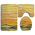 thumbnail image 1 of PUDMAD Yellow Shifting Sands 3 Piece Bathroom Rugs Set Bath Rug Contour Mat and Toilet Lid Cover, 1 of 2
