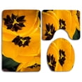 thumbnail image 1 of PUDMAD Yellow Tulips 3 Piece Bathroom Rugs Set Bath Rug Contour Mat and Toilet Lid Cover, 1 of 2