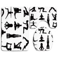 thumbnail image 1 of PUDMAD Yoga Various Yoga Pilates Pose Silhouettes Asanas Prayanama Form Position Wellness 3 Piece Bathroom Rugs Set Bath Rug Contour Mat and Toilet Lid Cover, 1 of 2