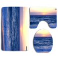 thumbnail image 1 of PUDMAD You Areing Beach Sunset and Waves 3 Piece Bathroom Rugs Set Bath Rug Contour Mat and Toilet Lid Cover, 1 of 2
