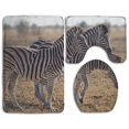 thumbnail image 1 of PUDMAD Zebra 3 Piece Bathroom Rugs Set Bath Rug Contour Mat and Toilet Lid Cover, 1 of 2
