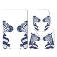 thumbnail image 1 of PUDMAD Zebra Dress Stripes 3 Piece Bathroom Rugs Set Bath Rug Contour Mat and Toilet Lid Cover, 1 of 2