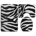 thumbnail image 1 of PUDMAD Zebra Stripe 3 Piece Bathroom Rugs Set Bath Rug Contour Mat and Toilet Lid Cover, 1 of 2