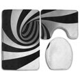 thumbnail image 1 of PUDMAD Zebra Stripe 3 Piece Bathroom Rugs Set Bath Rug Contour Mat and Toilet Lid Cover, 1 of 2