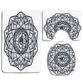 thumbnail image 1 of PUDMAD Zebra Tropical Flowers Summer Garden Blooms Leaves on Zebra Background 3 Piece Bathroom Rugs Set Bath Rug Contour Mat and Toilet Lid Cover, 1 of 2
