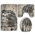 thumbnail image 1 of PUDMAD Zebra in Desert 3 Piece Bathroom Rugs Set Bath Rug Contour Mat and Toilet Lid Cover, 1 of 2