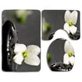 thumbnail image 1 of PUDMAD Zen Stones and Flower 3 Piece Bathroom Rugs Set Bath Rug Contour Mat and Toilet Lid Cover, 1 of 2