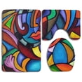 thumbnail image 1 of PUDMAD Zeus Pop 3 Piece Bathroom Rugs Set Bath Rug Contour Mat and Toilet Lid Cover, 1 of 2