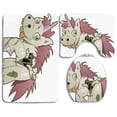 thumbnail image 1 of PUDMAD Zombie Evil Unicorn Devil Face Caterpillar Myth Legend Creature Scary 3 Piece Bathroom Rugs Set Bath Rug Contour Mat and Toilet Lid Cover, 1 of 2