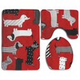 thumbnail image 1 of PUDMAD Zoologie Weenie Dogs 3 Piece Bathroom Rugs Set Bath Rug Contour Mat and Toilet Lid Cover, 1 of 2