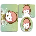 thumbnail image 1 of PUDMAD Zune Happy 3 Piece Bathroom Rugs Set Bath Rug Contour Mat and Toilet Lid Cover, 1 of 2