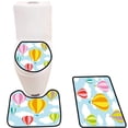 thumbnail image 1 of PUDMAD air Balloons Blue Sky t 3 Piece Bathroom Rugs Set Bath Rug Contour Mat and Toilet Lid Cover, 1 of 2