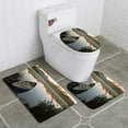 thumbnail image 1 of PUDMAD an Old Boat Looking Out into Sawtooth Sunrise 3 Piece Bathroom Rugs Set Bath Rug Contour Mat and Toilet Lid Cover, 1 of 2