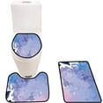 thumbnail image 1 of PUDMAD brushe painte backgroun Brush Stroke Paint in 3 Piece Bathroom Rugs Set Bath Rug Contour Mat and Toilet Lid Cover, 1 of 2