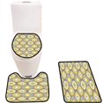 thumbnail image 1 of PUDMAD ethni Boho Ikat Repeat backgroun Cloth Wallpaper 3 Piece Bathroom Rugs Set Bath Rug Contour Mat and Toilet Lid Cover, 1 of 2