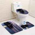 thumbnail image 1 of PUDMAD house Glowing in Sunset 3 Piece Bathroom Rugs Set Bath Rug Contour Mat and Toilet Lid Cover, 1 of 2