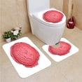 thumbnail image 1 of PUDMAD ice Cream 3 Piece Bathroom Rugs Set Bath Rug Contour Mat and Toilet Lid Cover, 1 of 2