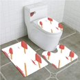 thumbnail image 1 of PUDMAD ice Cream 3 Piece Bathroom Rugs Set Bath Rug Contour Mat and Toilet Lid Cover, 1 of 2