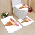 thumbnail image 1 of PUDMAD ice Cream Cone Three Different Scoops ice Cream 3 Piece Bathroom Rugs Set Bath Rug Contour Mat and Toilet Lid Cover, 1 of 2