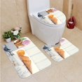 thumbnail image 1 of PUDMAD ice Cream Cones 3 Piece Bathroom Rugs Set Bath Rug Contour Mat and Toilet Lid Cover, 1 of 2